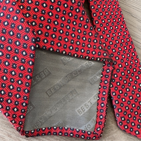 Robert Talbott Best of Class Jacquard Silk Neck Tie Red White - Picture 7 of 7